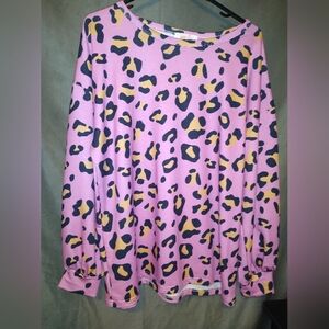 Jess lea leopard balloon sleeve blouse